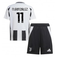 Camiseta Juventus Nicolas Gonzalez #11 Primera Equipación Replica 2024-25 para niños mangas cortas (+ Pantalones cortos)